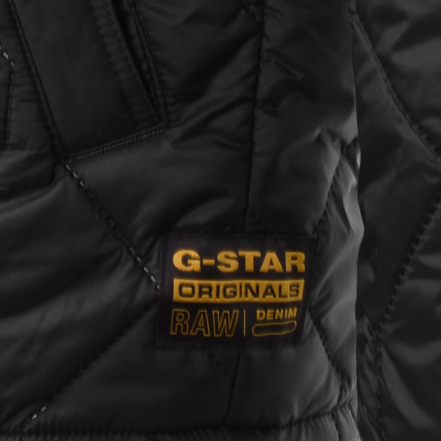 Alternative Image for ProductG Star Raw Attacc Quilted Hooded Jacket Black3
